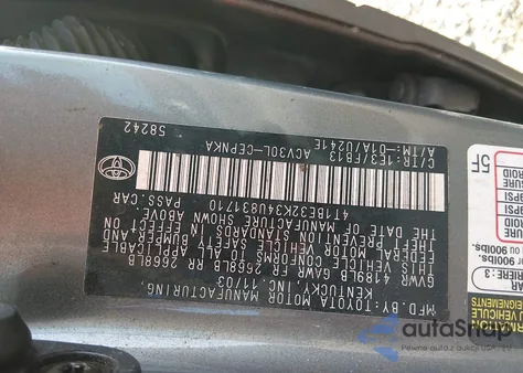 2004 Toyota Camry Le from USA, damaged, VIN 4T1BE32K34U831710